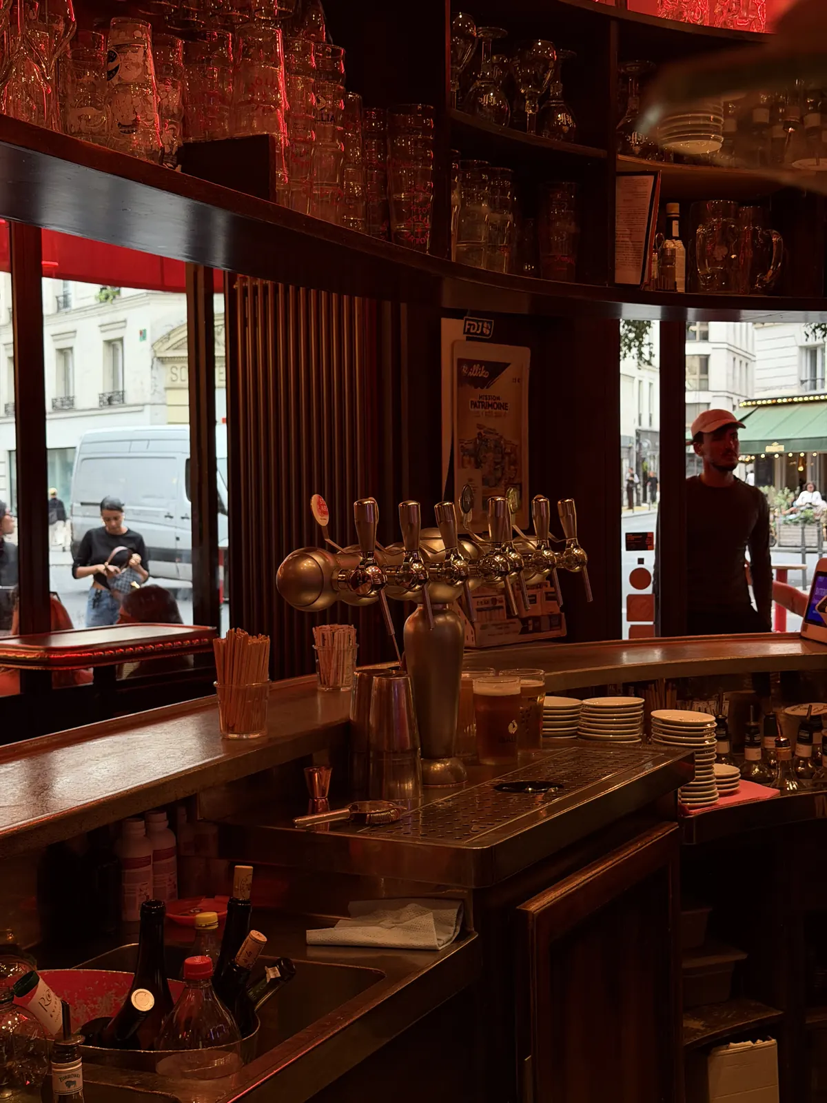 The bar and its beer taps