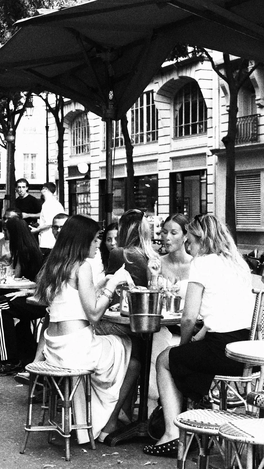Friends at a terrace table